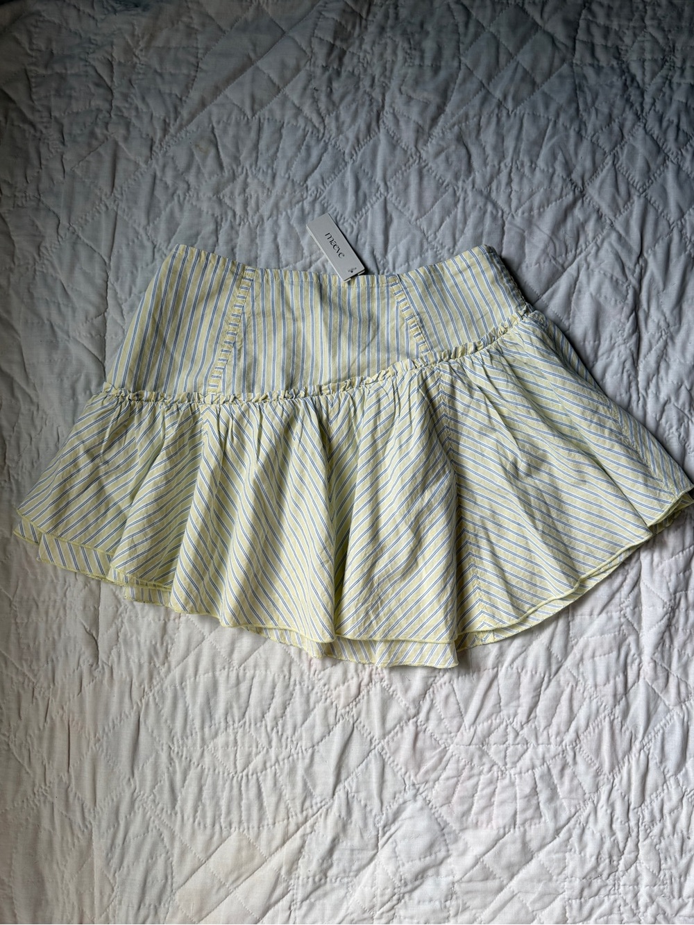 Maeve Asymmetric Flounced Mini Skirt